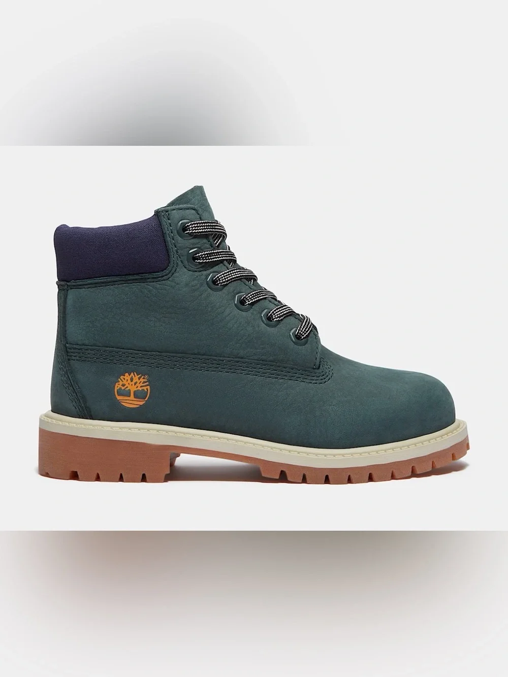 Youth Timberland® Premium 6-Inch Dark Green Nubuck Waterproof Boot Size: 13
